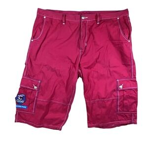 VTG Coogi Cargo Shorts Mens 42 Red Contrast Stitch Baggy Hip Hop Y2K Streetwear‎
